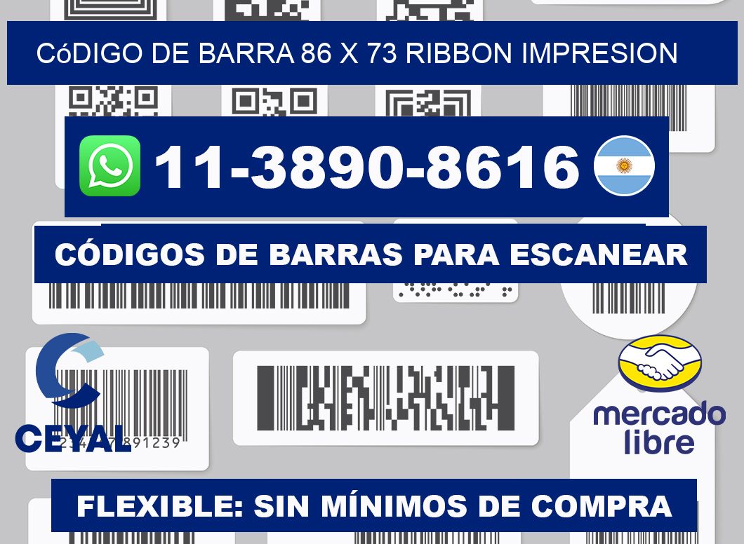 código de barra 86 x 73 ribbon impresion