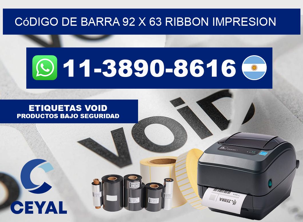 código de barra 92 x 63 ribbon impresion