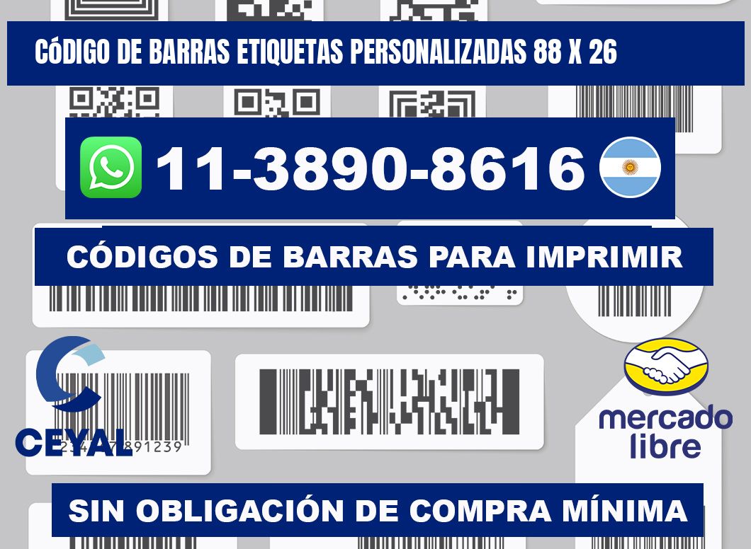 código de barras etiquetas personalizadas 88 x 26