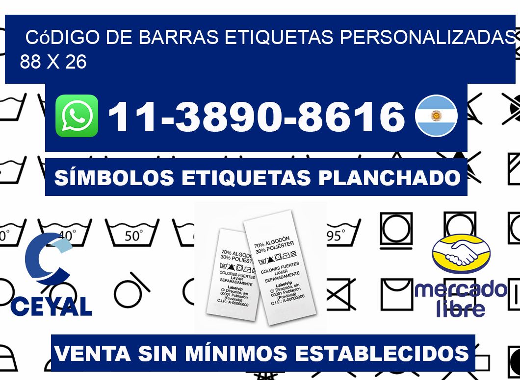 código de barras etiquetas personalizadas 88 x 26