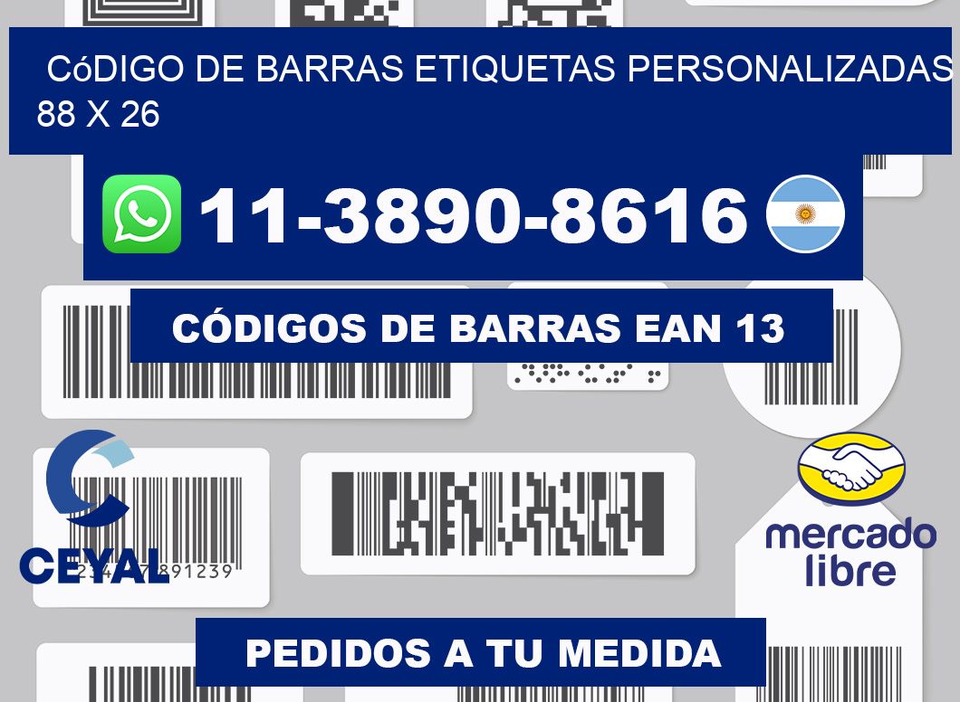 código de barras etiquetas personalizadas 88 x 26