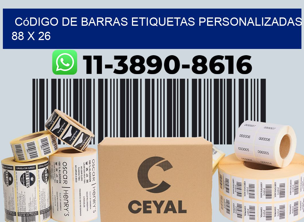 código de barras etiquetas personalizadas 88 x 26