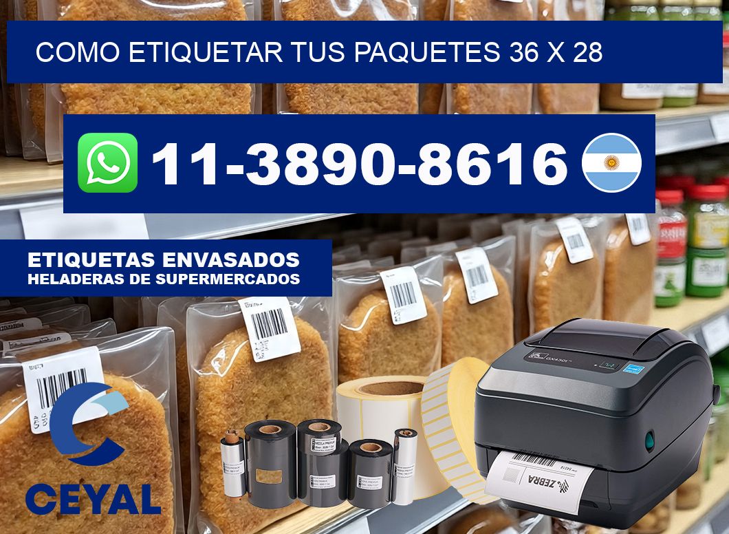 como etiquetar tus paquetes 36 x 28