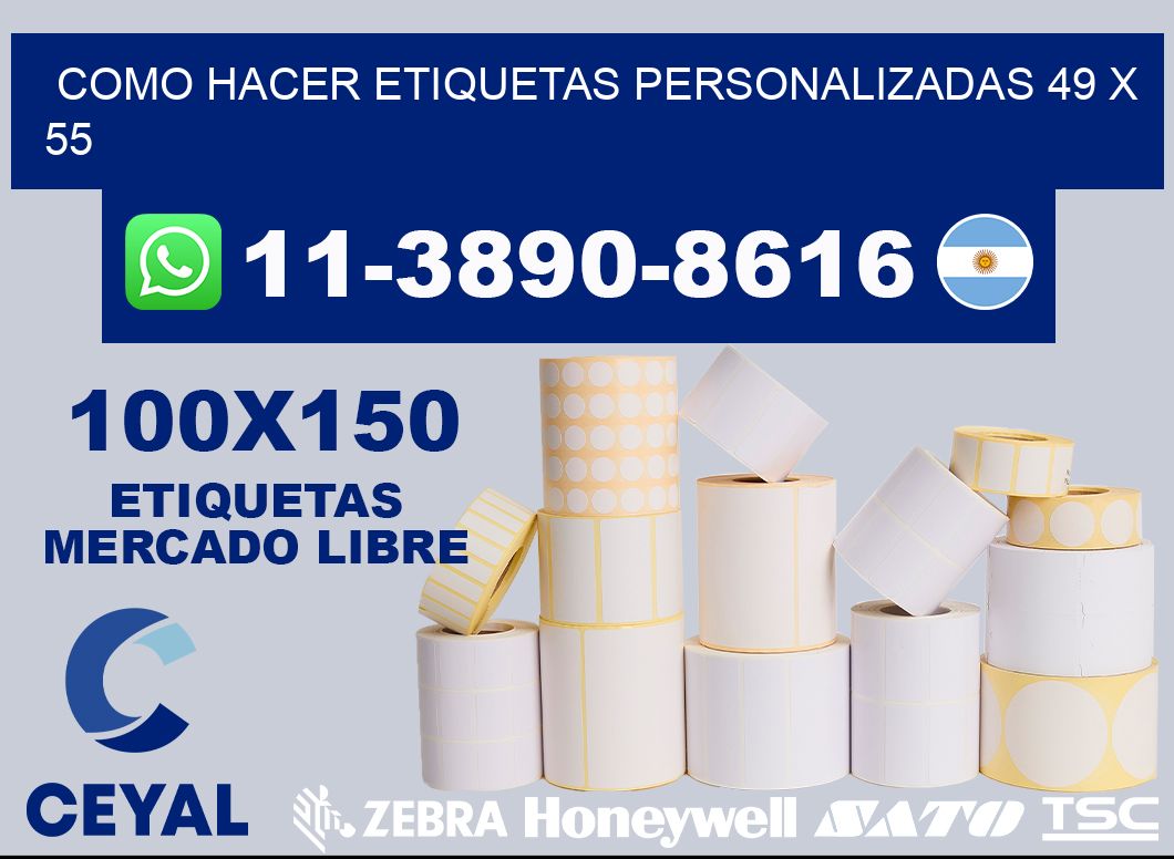 como hacer etiquetas personalizadas 49 x 55