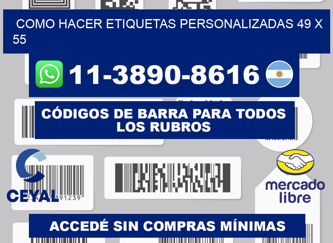 como hacer etiquetas personalizadas 49 x 55