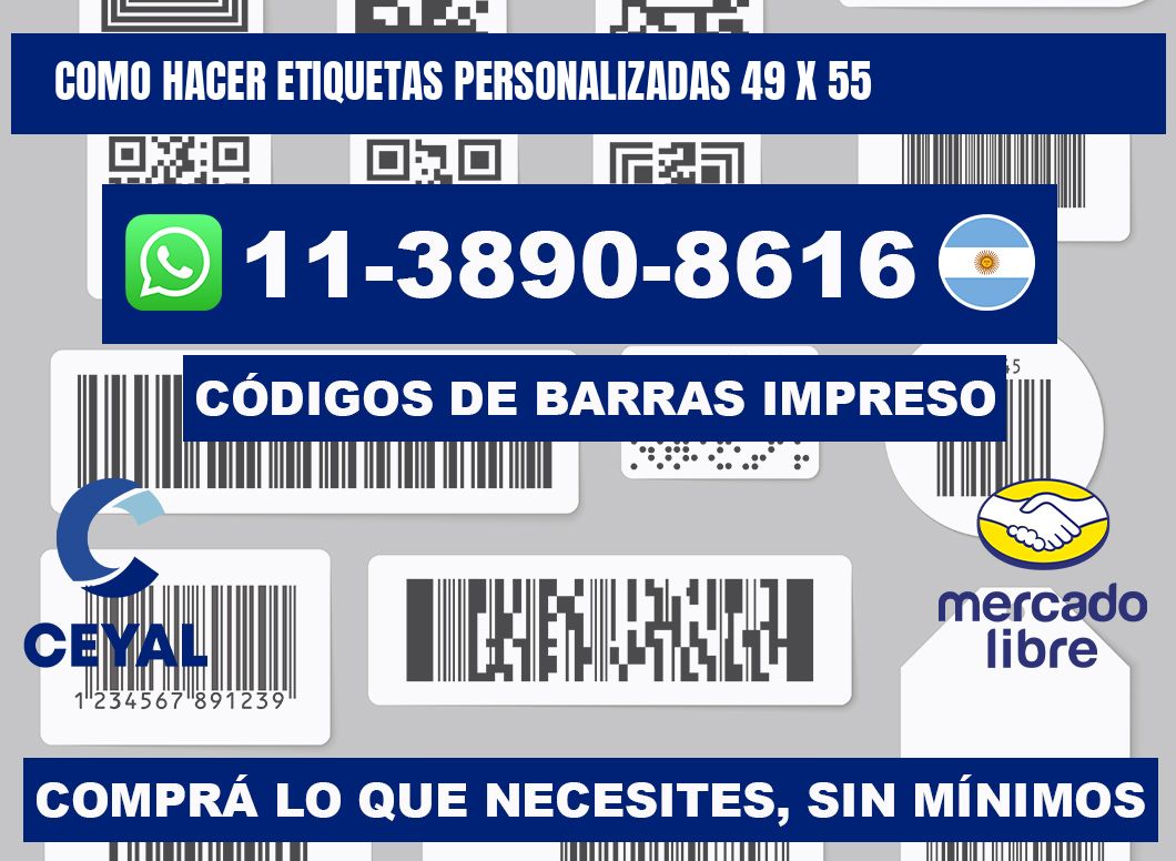 como hacer etiquetas personalizadas 49 x 55
