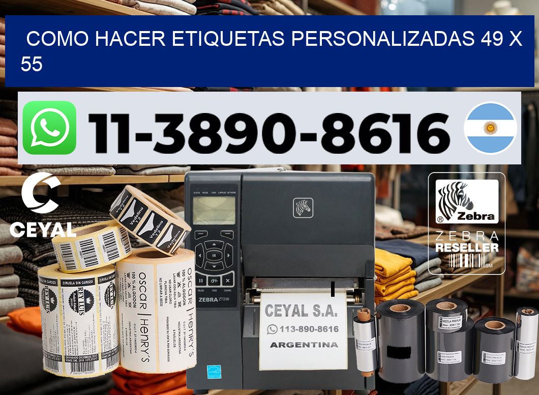 como hacer etiquetas personalizadas 49 x 55