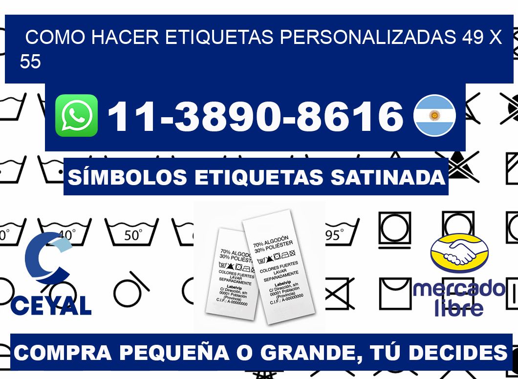 como hacer etiquetas personalizadas 49 x 55