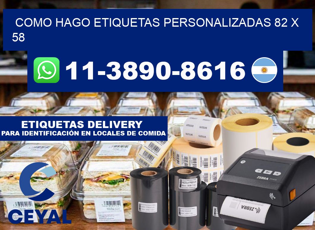 como hago etiquetas personalizadas 82 x 58