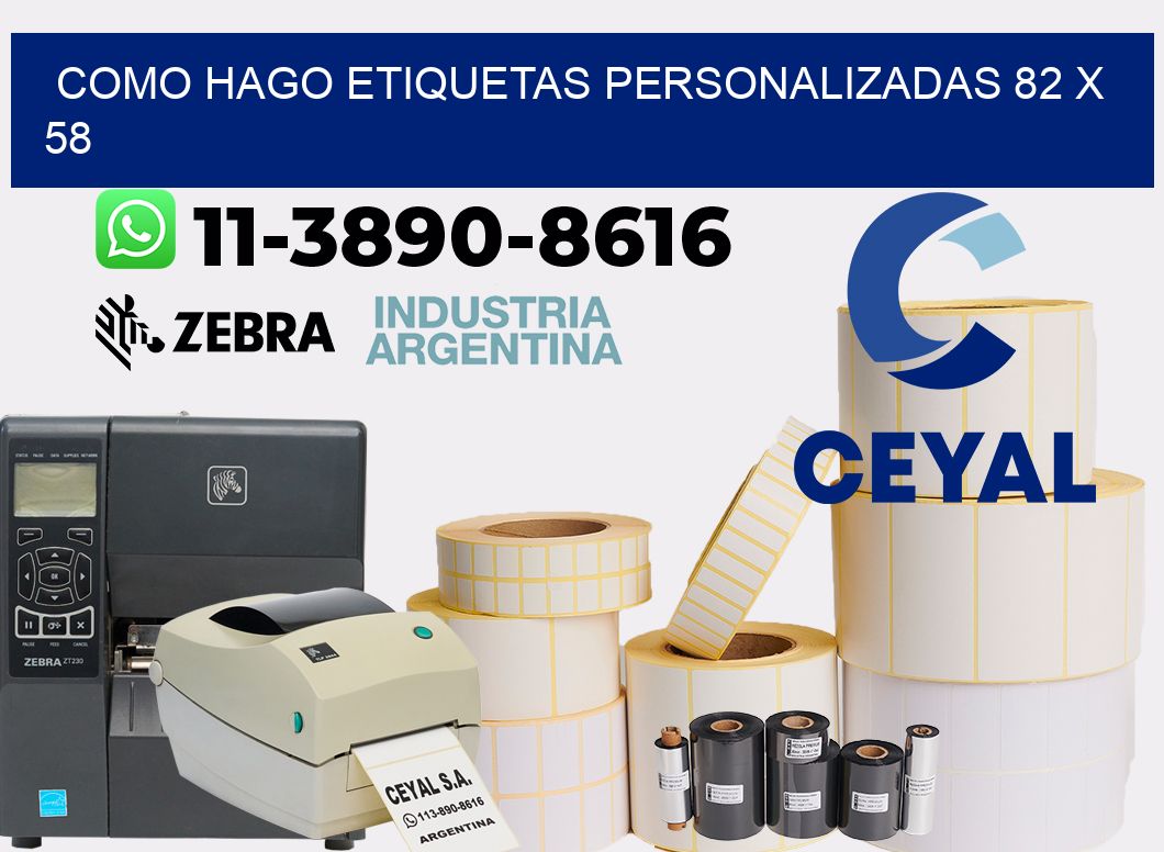 como hago etiquetas personalizadas 82 x 58