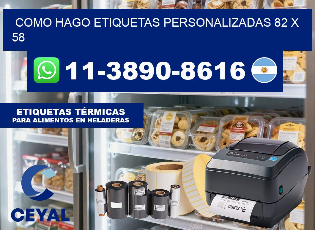 como hago etiquetas personalizadas 82 x 58