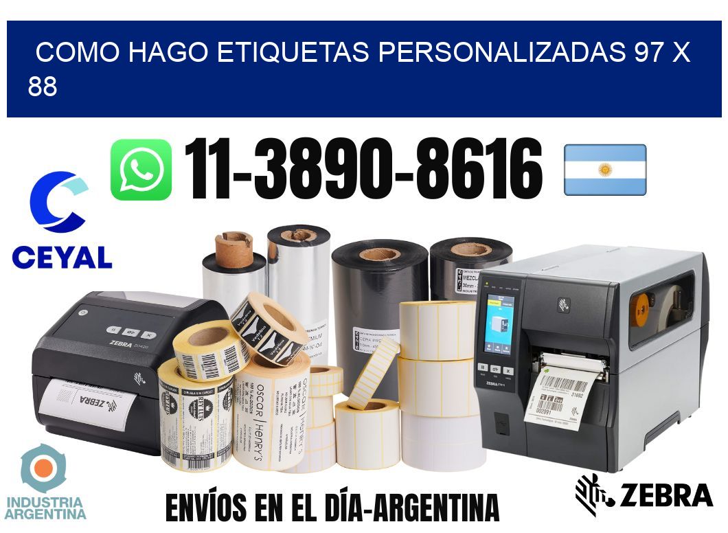 como hago etiquetas personalizadas 97 x 88
