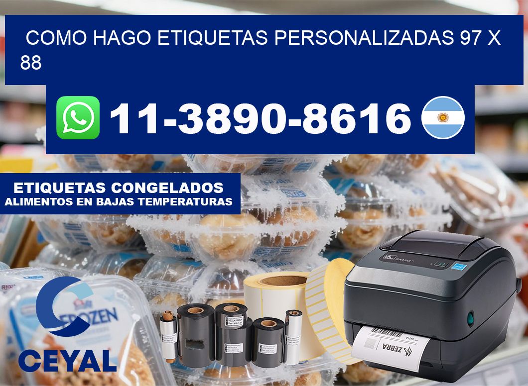 como hago etiquetas personalizadas 97 x 88