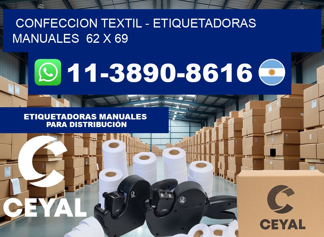 confeccion textil – Etiquetadoras Manuales  62 x 69