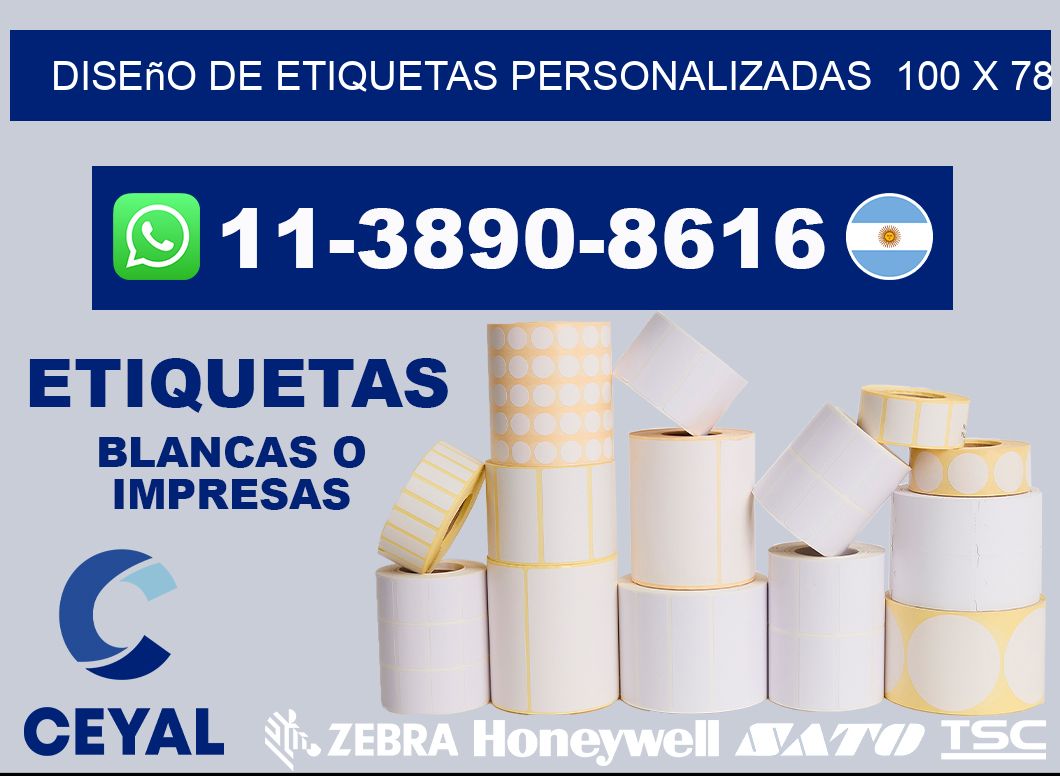 diseño de etiquetas personalizadas  100 x 78