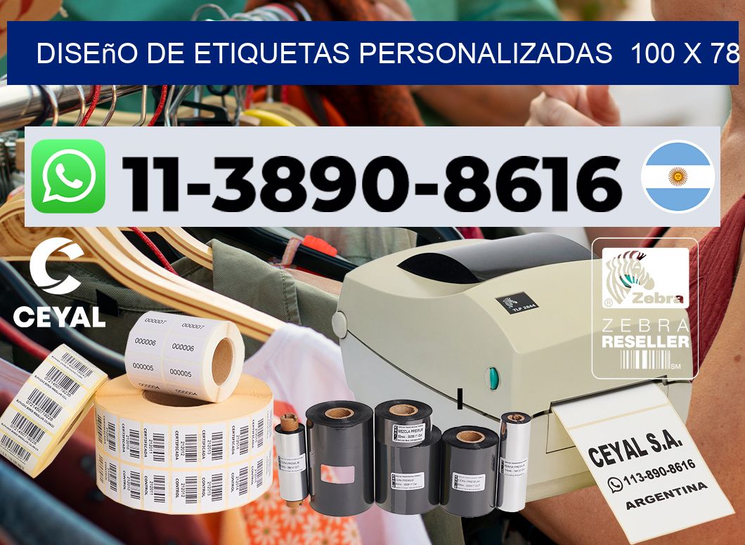 diseño de etiquetas personalizadas  100 x 78