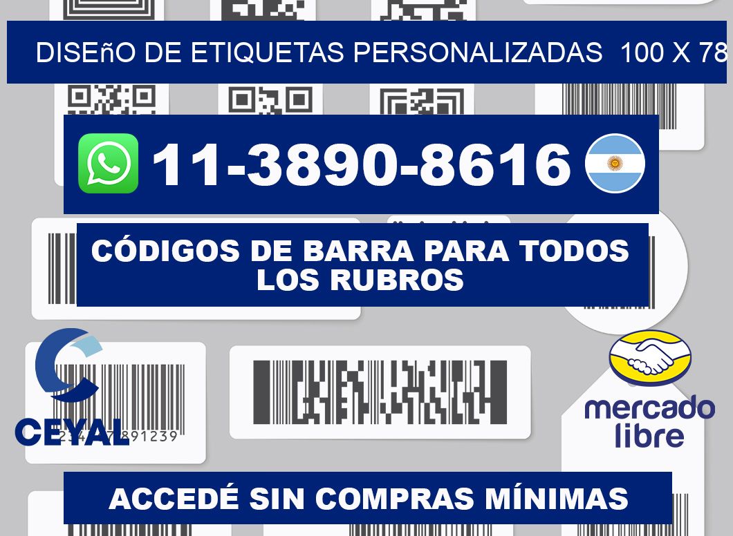 diseño de etiquetas personalizadas  100 x 78