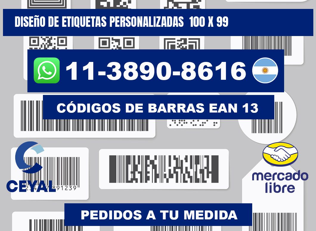 diseño de etiquetas personalizadas  100 x 99