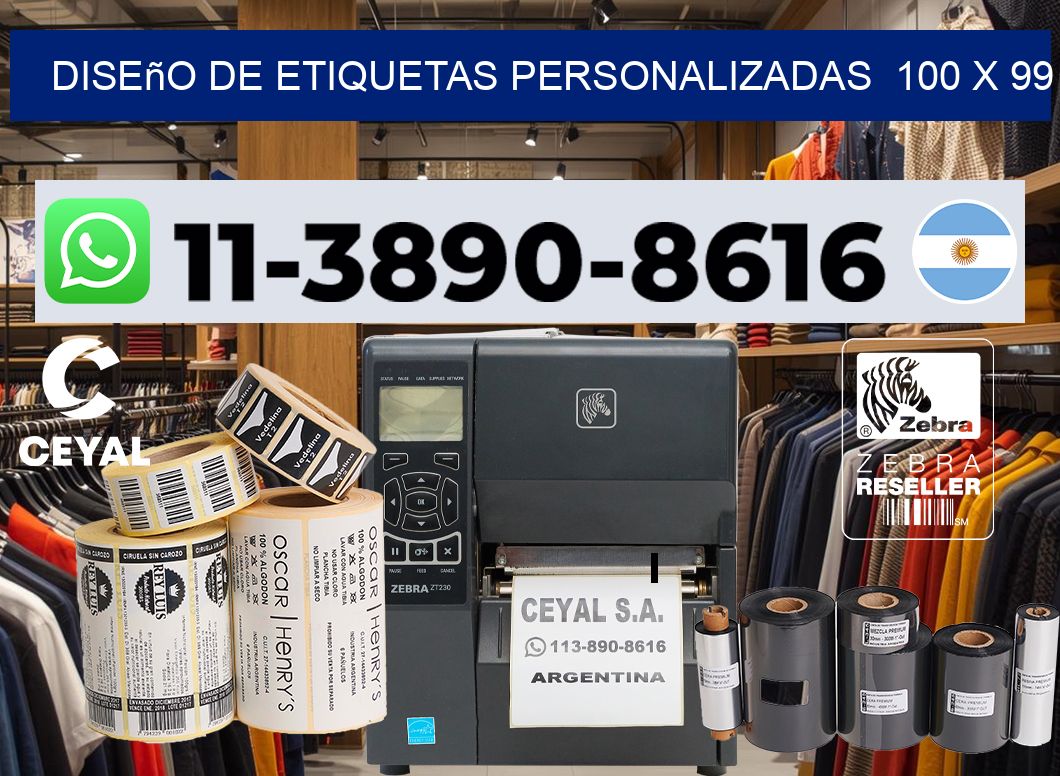 diseño de etiquetas personalizadas  100 x 99