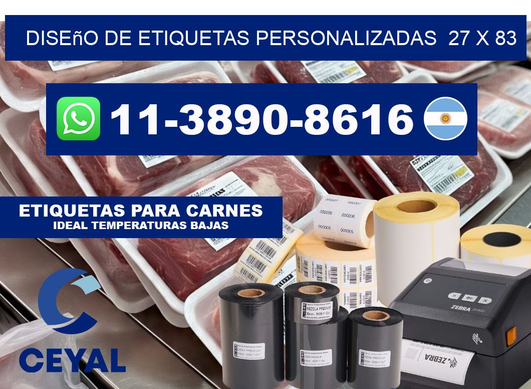 diseño de etiquetas personalizadas  27 x 83