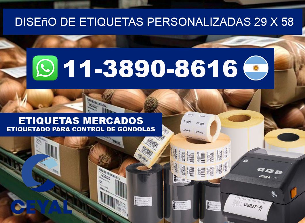 diseño de etiquetas personalizadas 29 x 58