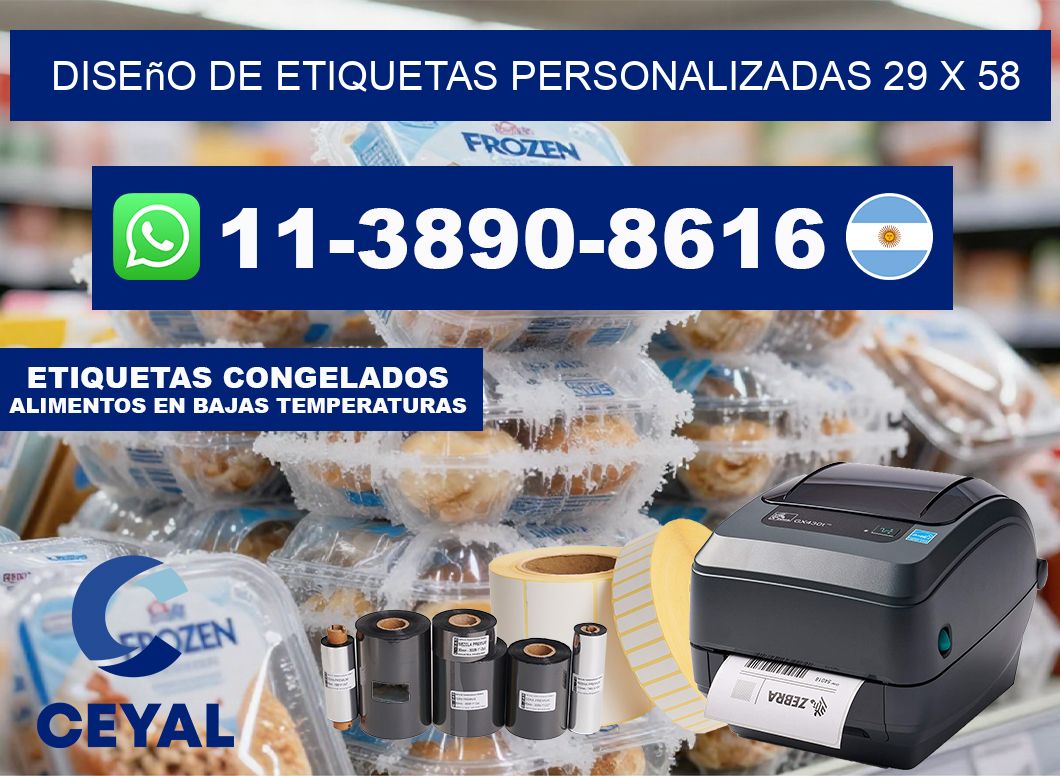 diseño de etiquetas personalizadas 29 x 58