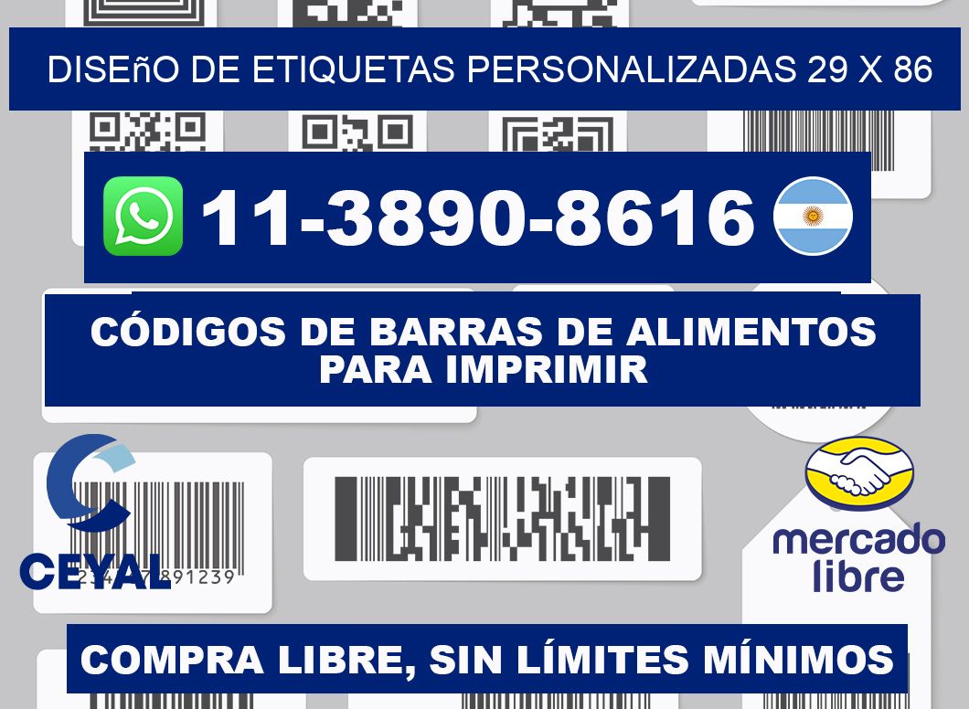 diseño de etiquetas personalizadas 29 x 86