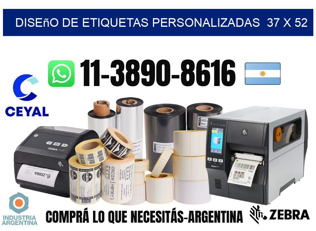 diseño de etiquetas personalizadas  37 x 52
