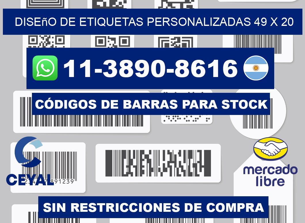 diseño de etiquetas personalizadas 49 x 20