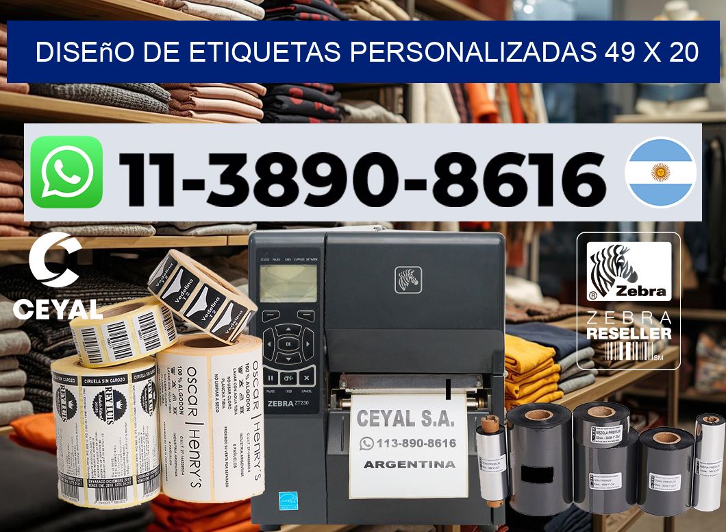 diseño de etiquetas personalizadas 49 x 20