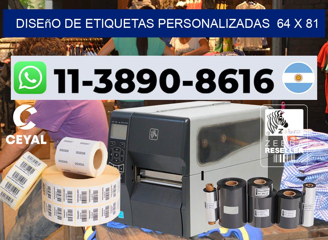 diseño de etiquetas personalizadas  64 x 81