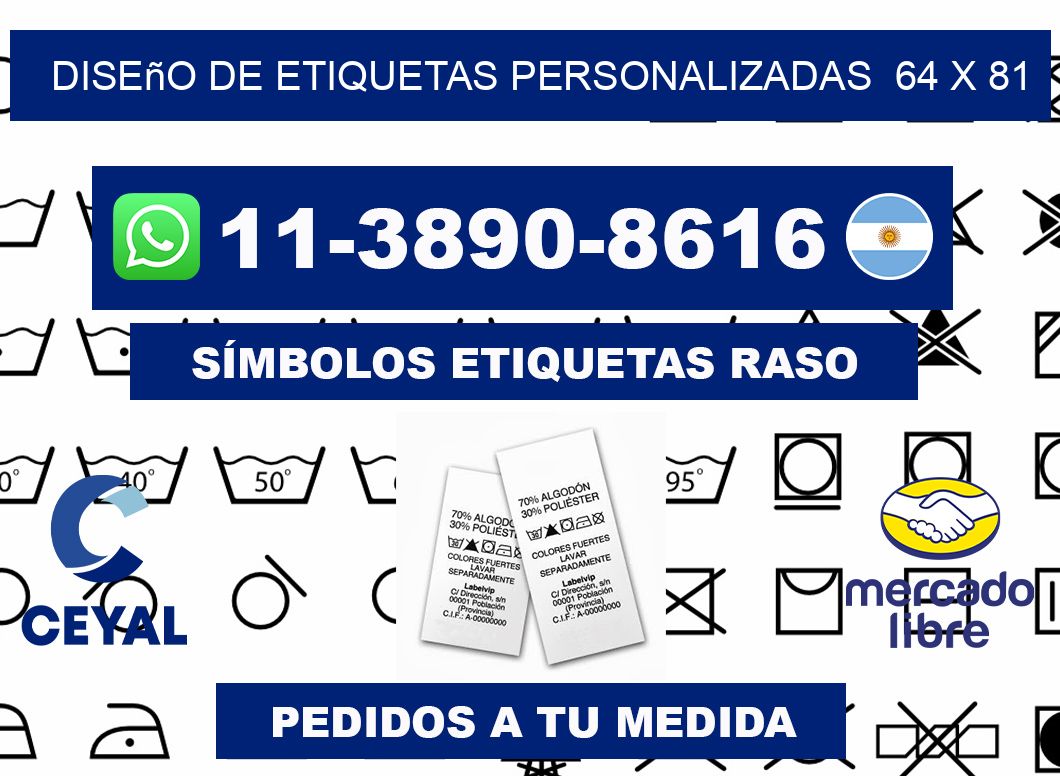 diseño de etiquetas personalizadas  64 x 81