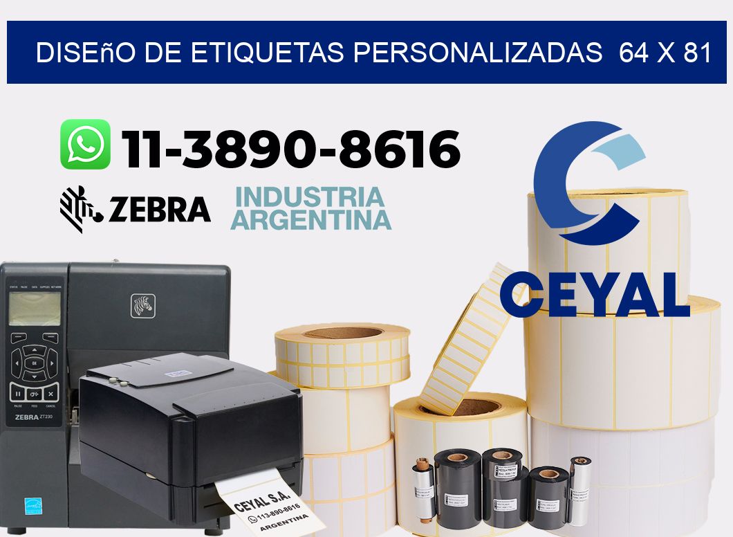 diseño de etiquetas personalizadas  64 x 81