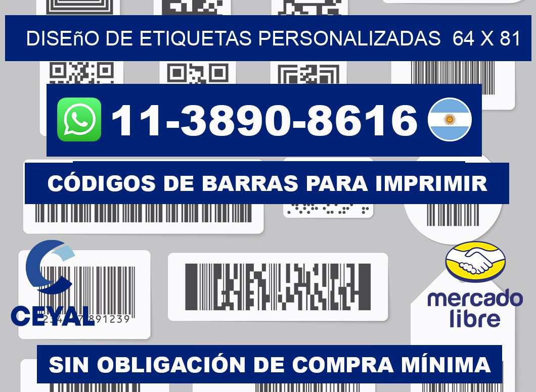 diseño de etiquetas personalizadas  64 x 81