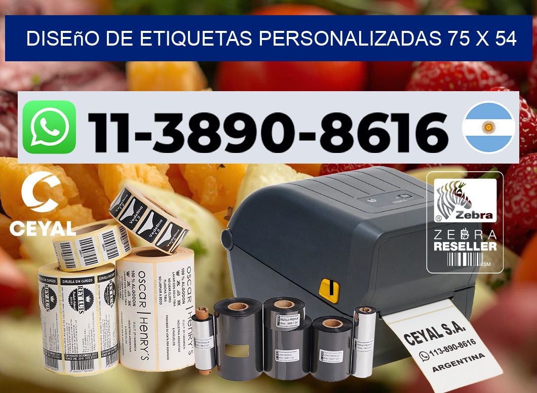 diseño de etiquetas personalizadas 75 x 54