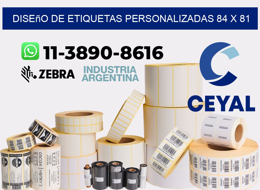 diseño de etiquetas personalizadas 84 x 81