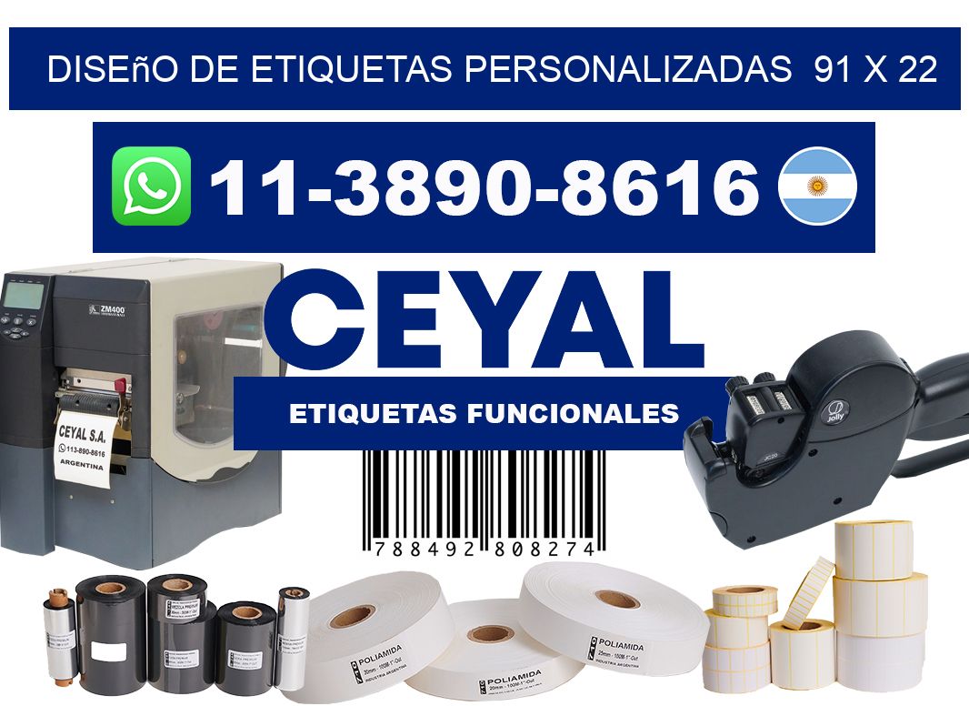 diseño de etiquetas personalizadas  91 x 22