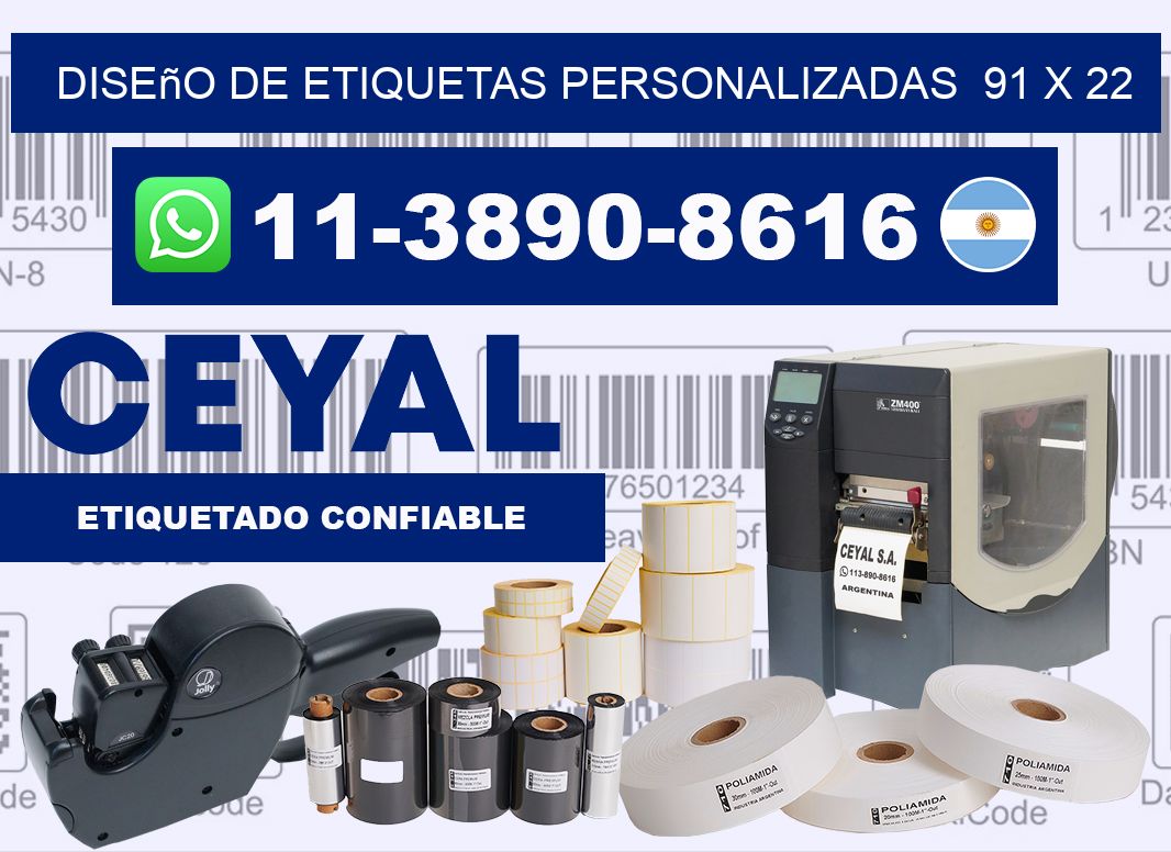 diseño de etiquetas personalizadas  91 x 22