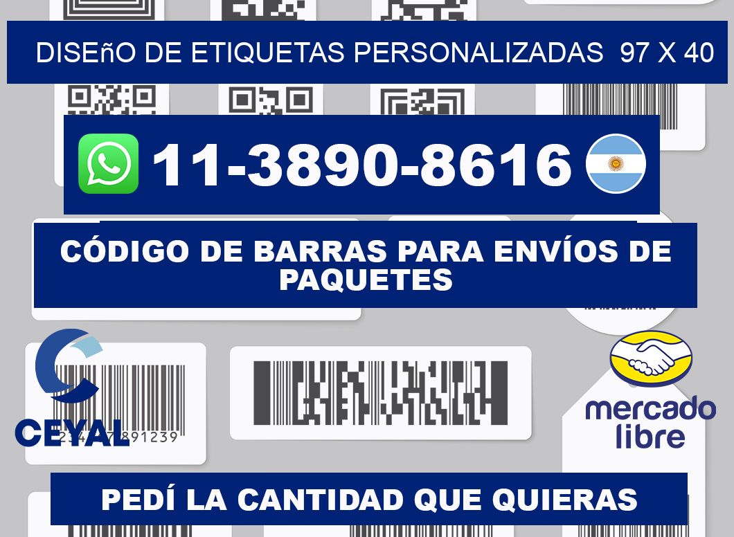 diseño de etiquetas personalizadas  97 x 40