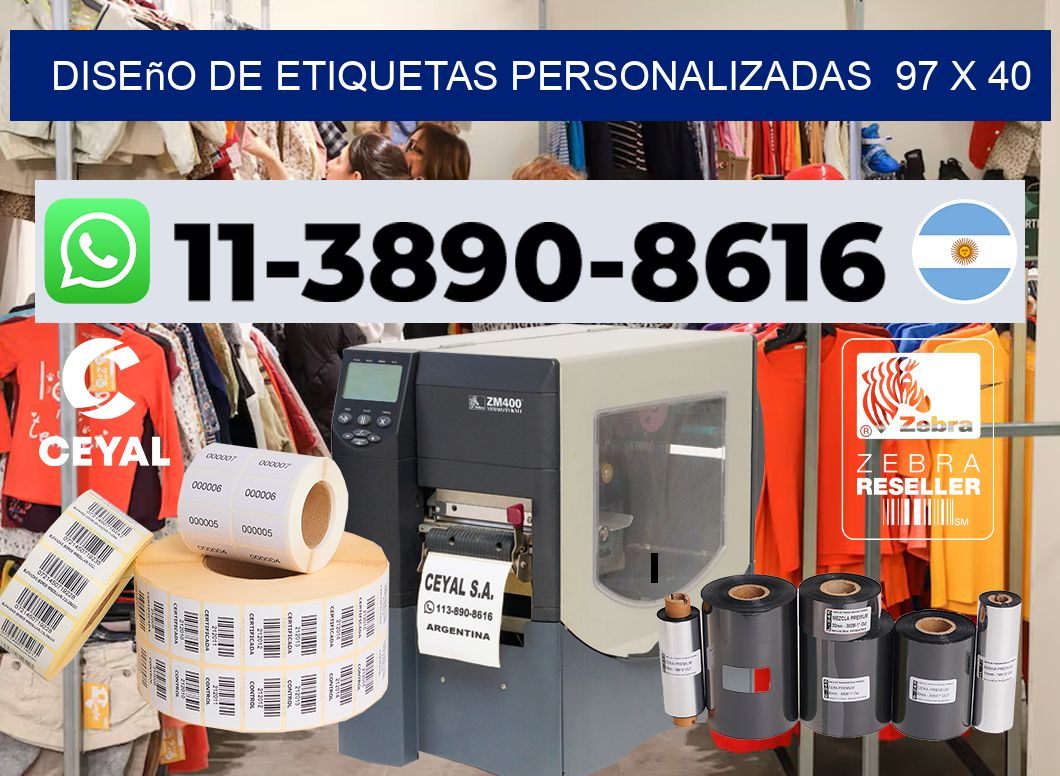diseño de etiquetas personalizadas  97 x 40
