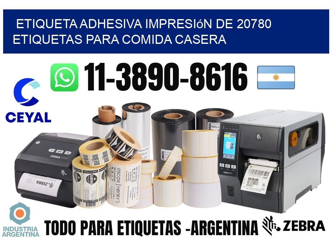etiqueta adhesiva impresión de 20780 etiquetas para comida casera