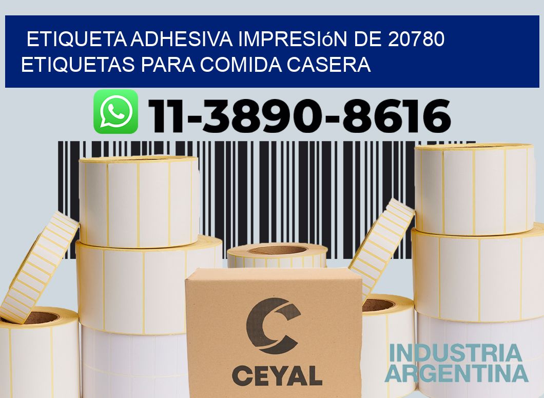 etiqueta adhesiva impresión de 20780 etiquetas para comida casera