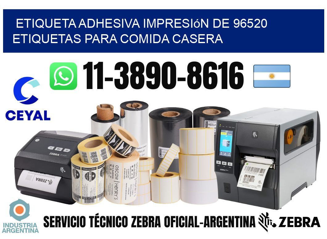 etiqueta adhesiva impresión de 96520 etiquetas para comida casera