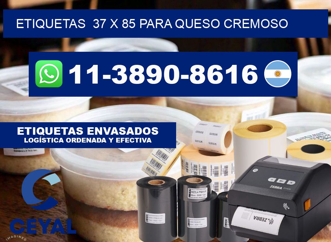 etiquetas  37 x 85 para Queso cremoso