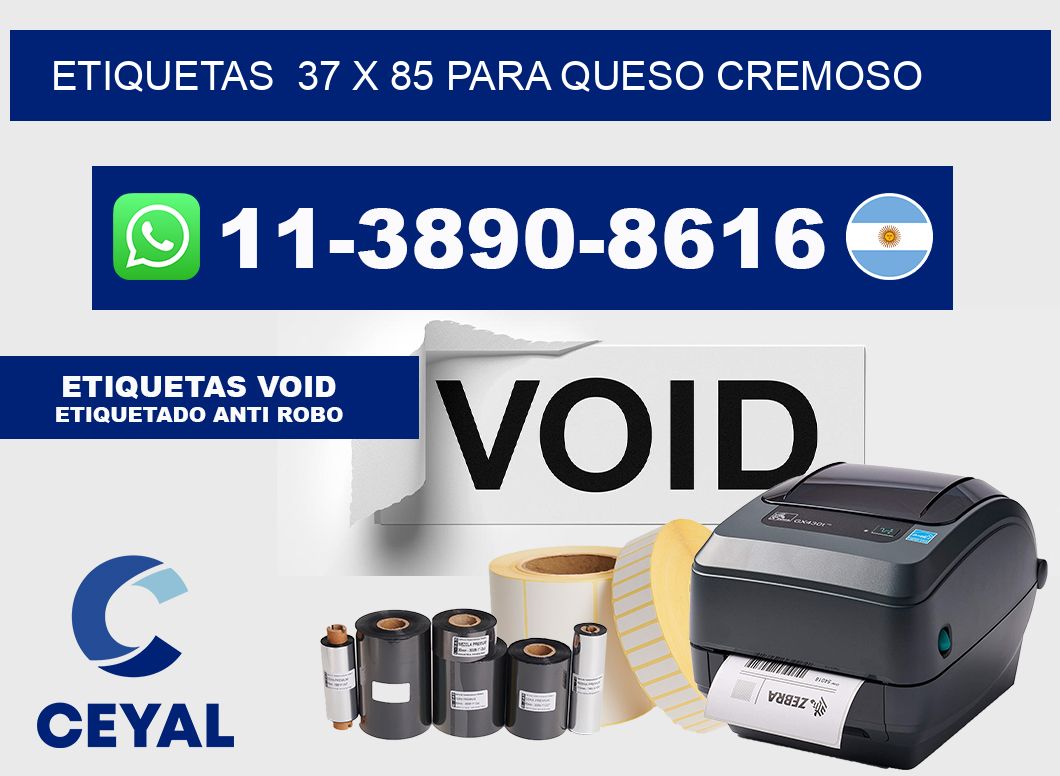 etiquetas  37 x 85 para Queso cremoso