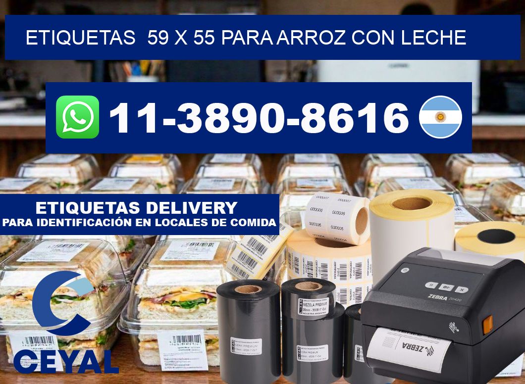 etiquetas  59 x 55 para Arroz con leche