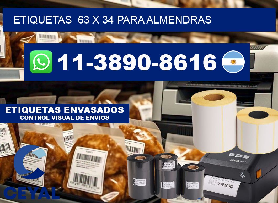 etiquetas  63 x 34 para Almendras