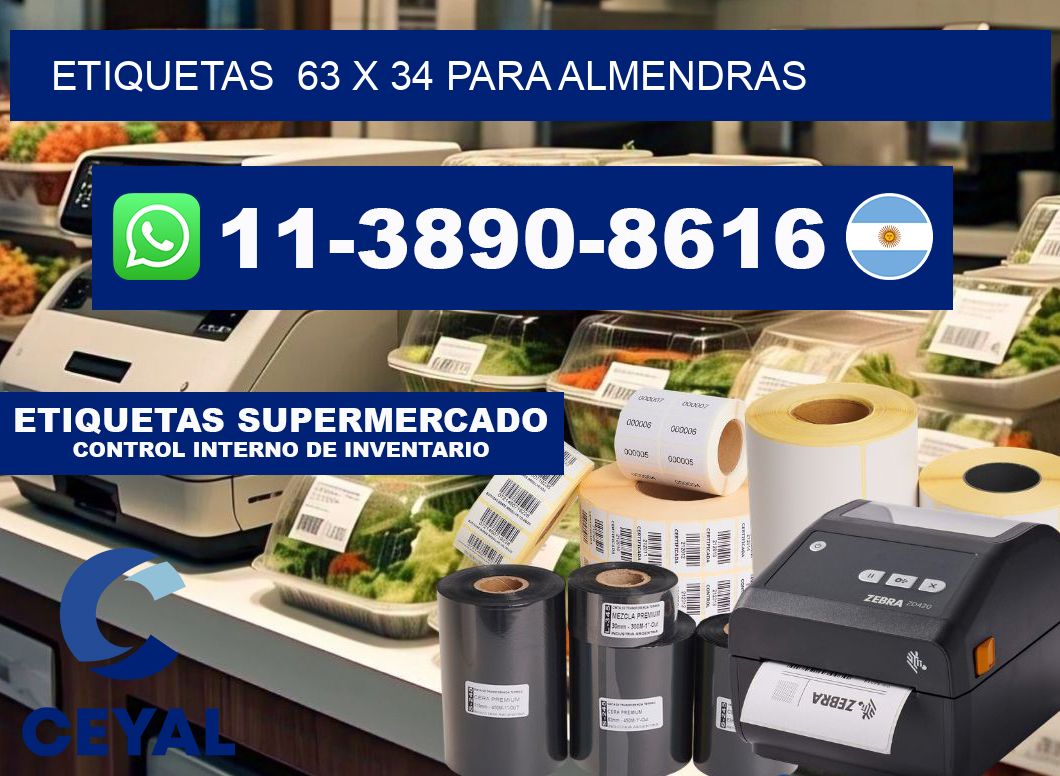 etiquetas  63 x 34 para Almendras