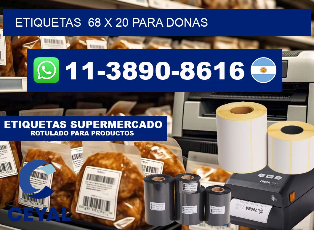 etiquetas  68 x 20 para Donas