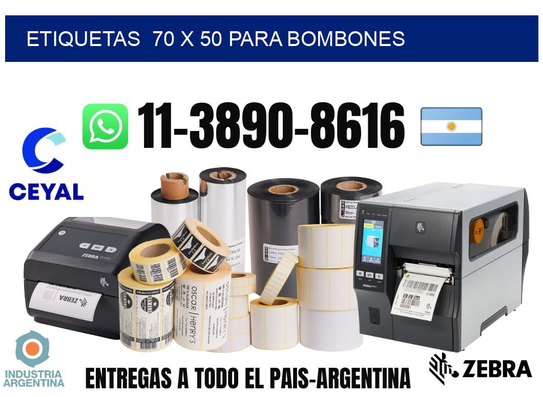 etiquetas  70 x 50 para Bombones